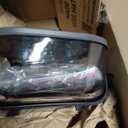 Ninja Crispi 4-in-1 Portable Glass Air Fryer Cooking System, 1500W, 4QT & 6-Cup TempWare Glass Containers with Storage Lids, Microwave, Freezer & Dishwasher Safe, Cyberspace Gray, FN101GY (Navy)