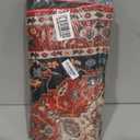 YJ.GWL Area Rug for Living Room, 3x5 Machine Washable Boho Rug for Bedroom, Low Pile Lightweight Thin Rugs Floral Vintage Distress Print Pattern Carpet for Dining Room Kitchen, Red