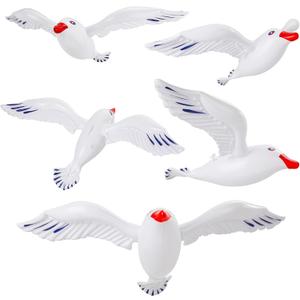 5pcs Inflatable Seagull Decorations, 24.41x13.78 Inch Large Flying Seagull Decor Sea Birds Balloons Inflatable Seagull Ornaments for Summer Beach Pool Birthday Party Baby Shower