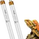 UVB Light for Reptiles Bearded Dragon, 2 Pack T5 UVB Reptile Light UVB Bulb 10.0 39W UVA UVB Reptile Light Bulb Terrarium Light Lamp Tube for Turtle Chameleon Leopard Gecko Snake Tank, 34 Inch