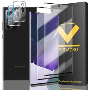 HOMEMO [2+2 Pack] for Samsung Galaxy Note 20 Ultra Screen Protector, Camera Lens Protector, Ultra Clear, Fingerprint Compatible, Anti-Scratch, Case Friendly