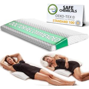 ComfiLife Lumbar Support Pillow for Sleeping Memory Foam Pillow for Back Pain Relief - Side, Back and Stomach Sleepers- Triangle Wedge Pillow - Bed Rest Pillow - Medium-Soft (White, Standard)