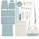 WADORN DIY PU Leather Crossbody Purse Making Kit, DIY PU Leather Shoulder Bag Making Materials Set Handmade Handbag Sewing Kits Women Handicraft Bag Making Supplies for Christmas Valentine's Day, Blue