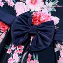 Girls Dress Sloping Bridesmaid Wedding Princess Children's Bow Birthday Ball Party Show Evening Lavender (Blue) Size 120 