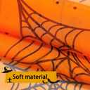 Halloween Curtains for Living Room, Orange Sheer Curtains 95 Inch Length 2 Panel Halloween Decorations for Home, Spider Web Window Drapes Decorations for Bedroom and Home Decor, 52 x 96 Inch