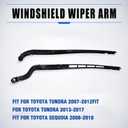 2Pcs Left & Right Side Front Windshield Wiper Arm Kit For 2007-2017 Toyota Tundra, 2008-2018 Sequoia, Replace# 85221-0C020 85211-0C020