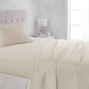 Amazon Basics Lightweight Super Soft Easy Care Wrinkle Free Breathable Brushed Microfiber 3-Piece Bed Sheet Set with 14-Inch Deep Pockets, Twin, Beige, Solid