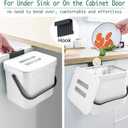 LALASTAR Trash Can with Lid, Wall-Mounted Under Sink Small Garbage Can for Kitchen, Bathroom, Hanging Plastic Trash Can, 1.8 Gallon, White