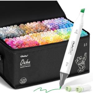 Ohuhu Alcohol Markers 320 Colors - Chisel & Fine Double Tipped Art Markers for Artists Adults Coloring Drawing Sketching Illustration - Alcohol-based Refillable Ink Ohuhu Alcohol Markers 320 Colors - Chisel & Fine Double Tipped Art Markers for Artists Adults Coloring Drawing Sketching Illustration - Alcohol-based Refillable Ink