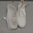 Womens Classic White Sneakers,Low Top White Canvas Shoes,Lightweight Casual Canvas Sneakers (7.5)