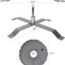 Cross Base Stand for Feather Flag, Feather Flag Weights Base, Stainless Steel Stand (Silver)