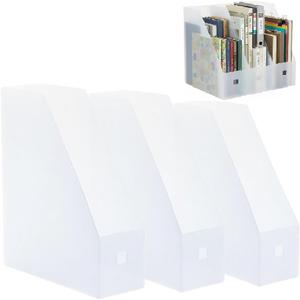 TEHAUX Desktop File Organizer Rack 3-Pack 10.62X9.44X3.54In Vertical Document Holder Office File Stand Compact Plastic Storage Racks for Desk Papers Books