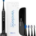PRO-SYS VarioSonic Plus+ Full Kit Professional Electric Toothbrush, Rechargeable with Pressure Sensor and Timer, Customizable Intensity Powered Toothbrush with Travel Case (Black)