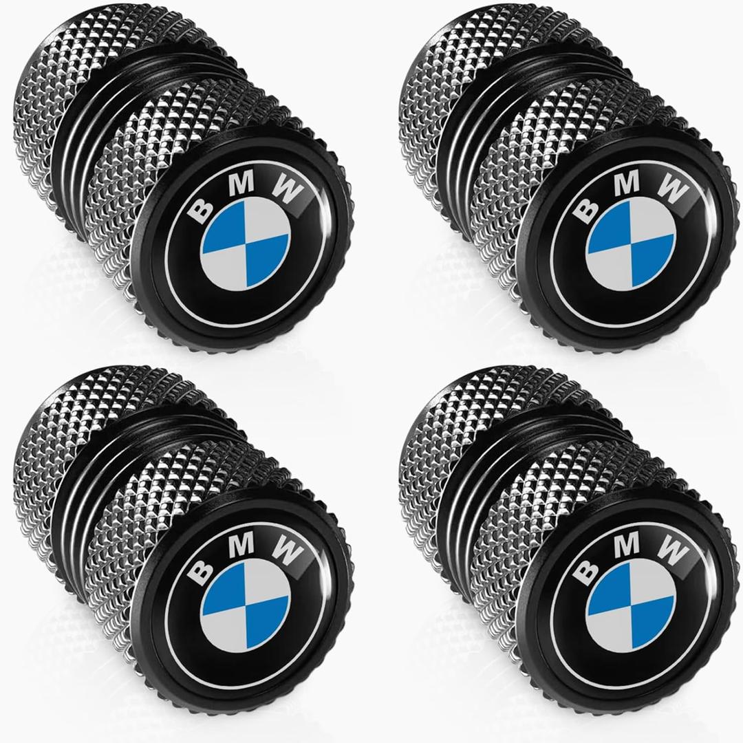 3 x Tire Valve Stem Caps for BMW X1 X3 M3 M5 X1 X5 X6 Z4 3 5 7 Series Tire Valve Stem Cover Air Cap Belt O-Ring 4 Pack Black