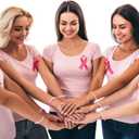 12/24 Set Breast Cancer Survivor Bracelets Heishi Clay Breast Cancer Awareness Accessories with Inspirational Card Pink Ribbon Party Favor Gifts for Women Best Friend