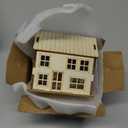 Kisangel Miniature Wooden House Model Kit DIY Small Wood Houses for Crafts Realistic 3.66 Inch Wooden Cabin for Home Decor Sandbox Building and Architectural Scenes