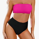 Women's Removable Strap Wrap Pad Cheeky High Waist Bikini Set Swimsuit, Size M