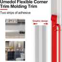 40 Feet Flexible Corner Protector Trim Molding 1.6 in Width Peel and Stick Molding 90 Inside & Outside Corner Guards Trim for Tile and Wall Edges Gaps, Furniture and Wall Repair - Silver