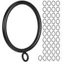 Curtain Ring Metal 2.0 inch Inner Diameter with Eyelets fit up 1.5 inch Rod (Black-42PCS)