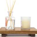 Small 10" Acacia Wood Riser Pedestal Stand  Farmhouse Wood Display Riser for Kitchen and Bathroom Dcor - Counter Display, Plant Stand, Jewelry Holder, Vanity Tray, Candle Stand (S:10"x5.6"x1.57")