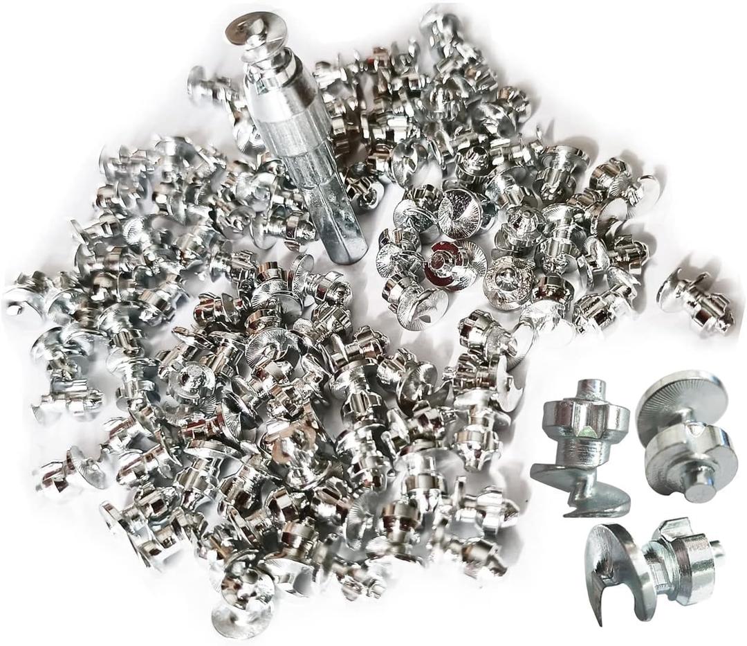 Marrkey Tires Studs/Screw Snow Carbide Spikes/Wheel Tyres Studs for Racing car,Bicycle,Bike,Fat Bikes, Scooters Tires,Running Shoes Boots in Winter 7 * 9.9mm 100PCS