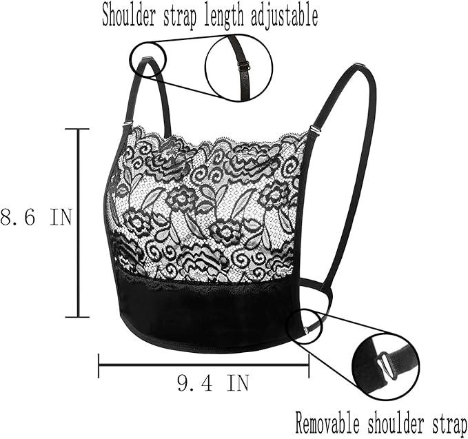 Lady Lace Wearable Mock Camisole Bra Insert Overlay Modesty Panel Vest