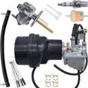 LT50 Carburetor For Suzuki 50 LT-A50 2002-2005 LT50 LT 50 1983-1987 JR50 1984-2006 ATV Quadrunner Carb with Air Filter Box