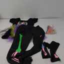 LMYOVE Kids Glow in The Dark Girl Skeleton Costume, Punk Bones Tutu Dress for Girls Halloween Party Dress Up (11-12Y)