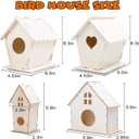 Hapray 4 Pack Bird House Crafts for Kids Ages 5-8 8-12, Buildable DIY Birdhouse Kit for Children to Build, Summer Arts and Craft Projects with Paint, 3+ Boy Girl Gift for Halloween Christmas