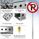 1 Pack 8ft x 1.75in Galvanized Square Sign Post with 7/16in Holes