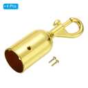 PATIKIL 1.3"x3.7" Stanchion Rope End Stopper, 4 Pack Cord End Caps Barrier Rope End Cap Snap Hooks for Crowd Control Queue Divider, Golden