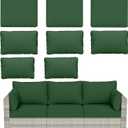 8 pcs Outdoor Cushion Slipcovers Outdoor Patio Cushions Covers Replacement Waterproof with Zipper w/3 Seat Cushion Covers and 5 Backrest Pillow Covers, Covers Only (Green)