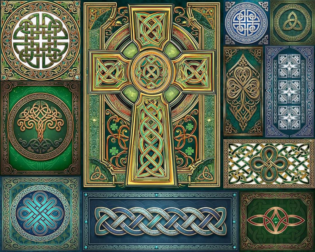 Springbok Celtic Knots 500 Piece Jigsaw Puzzle for Adults  Poster Now Included - Intricate Irish Art - Unique Cut Pieces  Made in USA