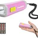 EverBrite Small Flashlight, Mini LED Flashlight, Plastic Torch Use for Emergencies, Camping, Outdoor with Lanyard 3AAA Battery Included, Pink