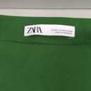 ZARA Top with Gathered Sleeve Green Size XS