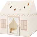 Kids Play Tent Indoor: with Mat, Tassel Garland, Star Lights - Girl Tent Indoor Playhouse for Kids Toys for Boy Girl Birthday Gift