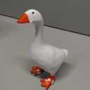 Magnetic Goose Key Holder with Card, 7 Inches Desktop Resin Goose Duck Statue Sculpture for Key Hanger (White)