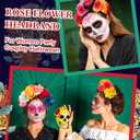 Zeyune Mexican Flower Headband Fiesta Rose Flower Crown Mexican Headpiece Cinco De Mayo Decorations for Women Party Holiday