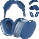 Silicone Case Cover for AirPods Max Headphones, Ear Pad Case Cover/Ear Cups Cover/Headband Cover for AirPods Max 2/1 (2026/2024/2020)(USB-C/Lightning),Silicone Accessories for Apple AirPod Max 2, Blue