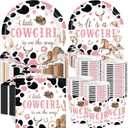 Pickmesh 250 Pcs Cowgirl Baby Shower Little Cowgirl Is on the Way Party Decorations Wild Western Theme Disposable Plates Napkins Cups for Baby Shower Party Supplies Serve 50 (Pink Black)