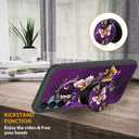 SAKUULO Compatible with Samsung Galaxy A15 5G Case, [Screen Protector + Kickstand] Purple Butterfly Design,Tire Texture Anti-Slip Shockproof Lightweight Ultra Thin Protective Case 6.5inch