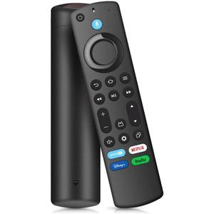 Replacement Voice Remote Control for Fire Series, TV Cube/Stick, Compatible with 4K Max/4K (1st/2nd Gen), (2nd/3rd Gen)/Lite/HD, Fit for Insignia/Pioneer Smart TV (Black- Hulu Button)