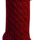 meioro 18 Inches Christmas Stockings, Large Size Cable Knitted Xmas Stocking for Kids, Fireplace Hanging Stockings for Family Holiday Party Decorations (Burgundy)