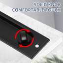 Rectangle Pocket Door Lock, 304 Stainless Steel Privacy Pocket Door Hardware, 5 7/10 inch*1 7/10inch Matte Black Sliding Pocket Door Handle,for 1 3/8 to 2 3/16 Thickness Door