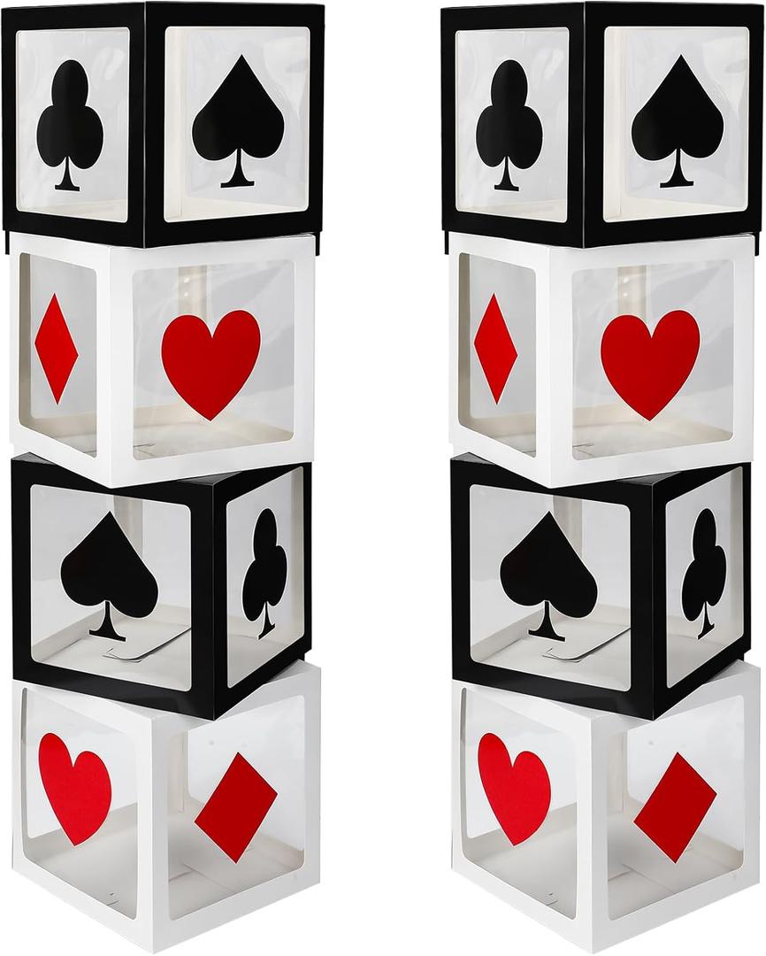 8 Pcs Large Casino Dice Favor Boxes 12 x 12 x 12 Inch Casino Theme Party Decorations Vegas Jumbo Giant Dice Centerpieces Graduation Prom Birthday Party Supply