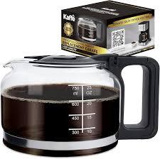 Kaffe Universal Replacement Coffee Carafe  5 Cup Glass Pot for Drip Coffee Makers  Glass, EasyGrip Handle, SneakACup Compatible  Capacity Markings, Dishwasher Safe