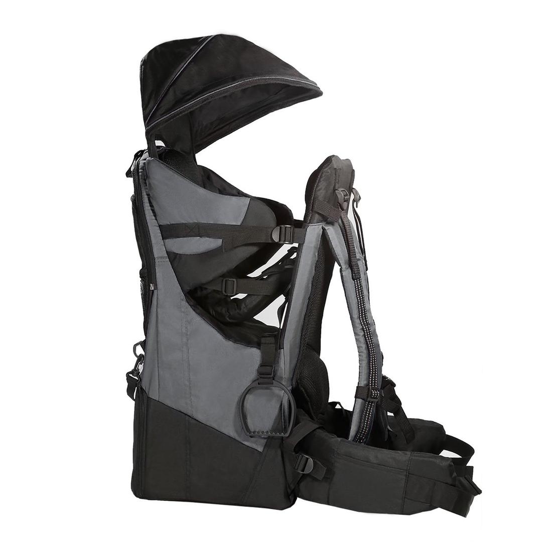 ClevrPlus Deluxe Adjustable Baby Carrier Outdoor Hiking Child Backpack Camping (Grey)
