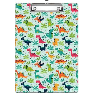 Funny Dinosaurs Clipboard, Cute Decorative Clip Board with Metal Clip Pretty Plastic Clipboards A4 Standard Size 12.6" X 8.9" for Kids, Teacher, Students, Nurses & Office