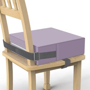Toddler Booster Seat for Dining Table, PU Washable Double Safe Straps Non-Slip Bottom Booster Seat Cushion, Strong Support Portable Travel Booster Seat for Chair (Purple), 13*14 inch