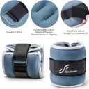 Sportneer Ankle Weights Wrist Weights Pair of 1/2/4/6/10 LBS for Men Women Kids Strength Training Wrist and Ankle Weights Set with Reflective Strips for Dancing Running Walking Fitness Workout Gym
